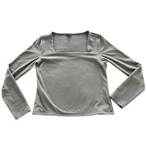 Express Mocha Crewneck Top Size Large